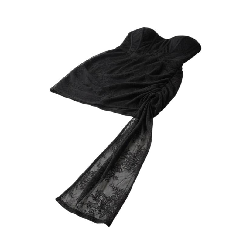 [Size 3XL] Rewear Station Corset Style Top Black Lace Non-Stretch Baju Seksi Wanita Chubby