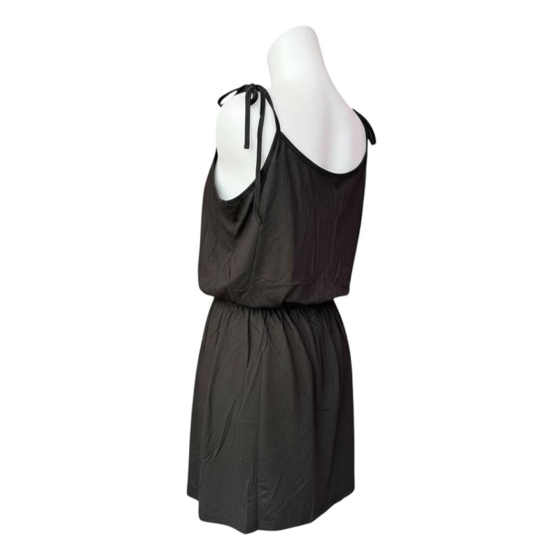 Size L Sleeveless Graphic Print Dress Hitam Casual Summer Baju Perempuan