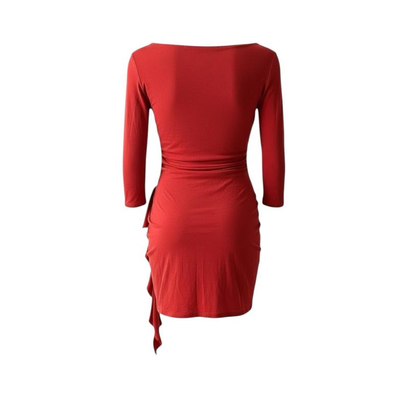 [Size 0XL] Rewear Station Red Party Dress Stretchable (Bust 38") Elegant Lady Outfit Wanita