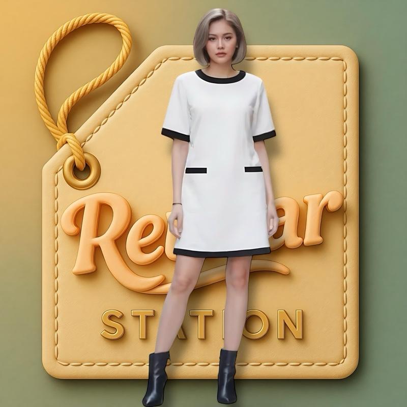 The rewear station Contrast Pocket Mini Dress ready