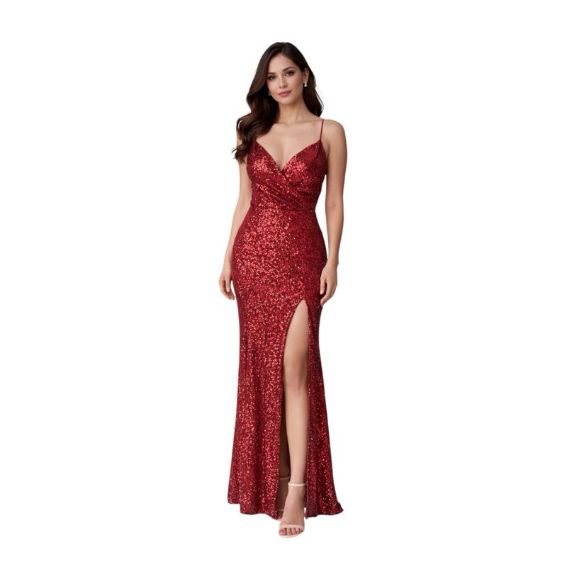 Evening Gown Dress with Matching Jewelry Set