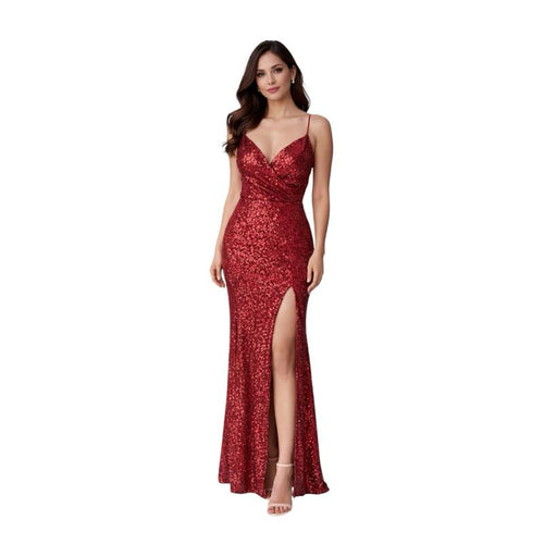 Evening Gown Dress with Matching Jewelry Set