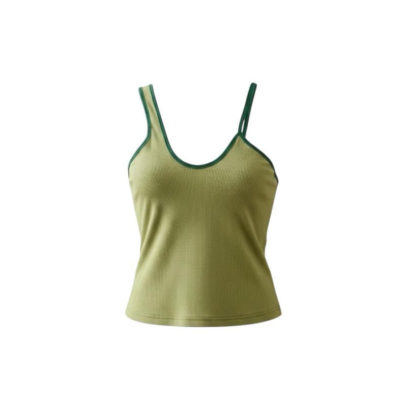 Lime Ribbed Single Strap Camisole Top
