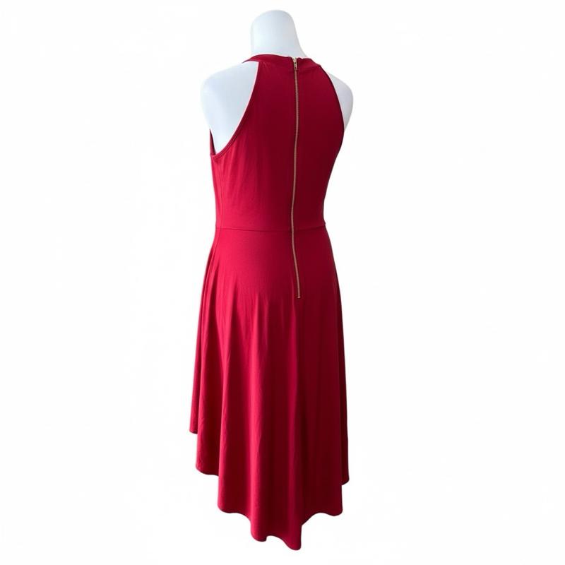 Red Halter Neck A-Line Dress plus size