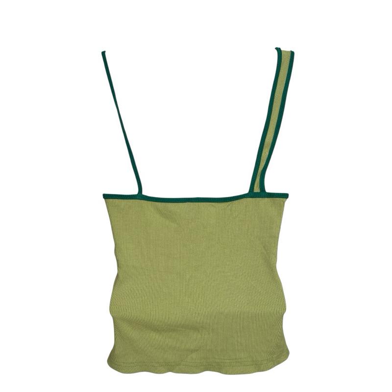 Lime Ribbed Single Strap Camisole Top