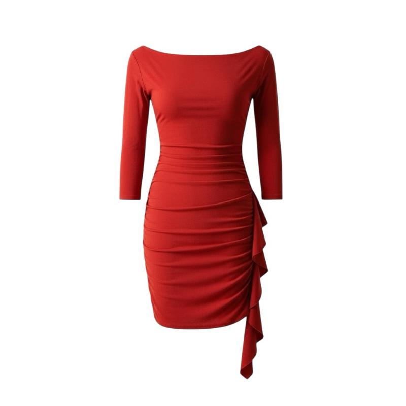 [Size 0XL] Rewear Station Red Party Dress Stretchable (Bust 38") Elegant Lady Outfit Wanita