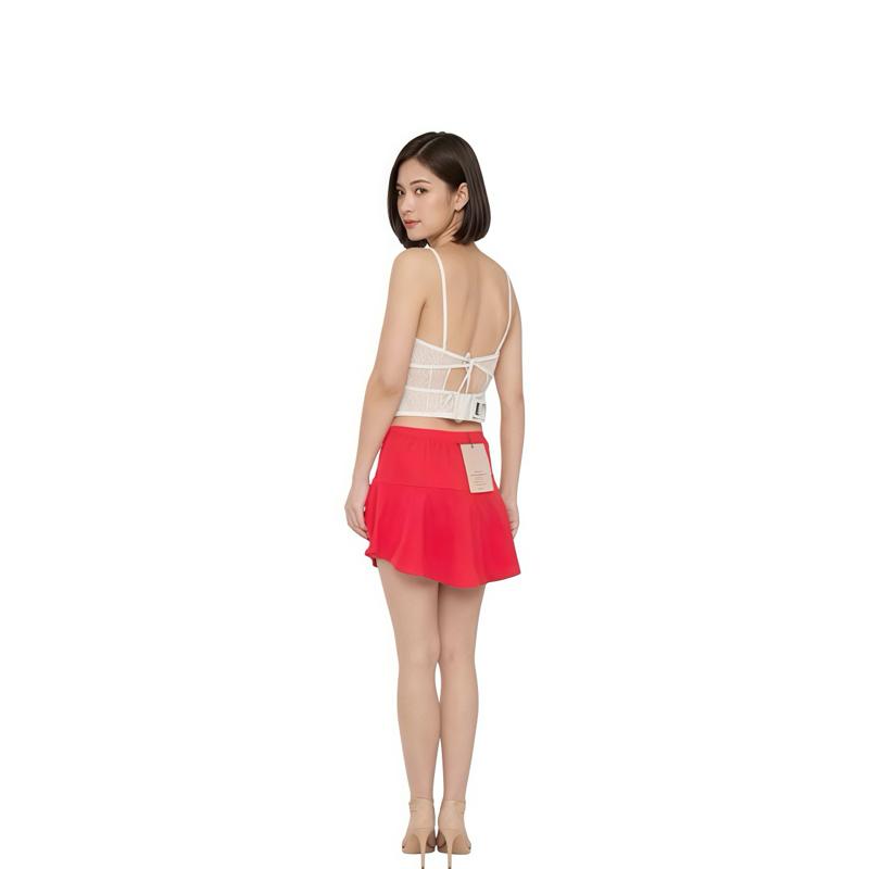 [1:1] The rewear station White Bralette Night tops & Orange Skirt seluar wanita set outfit