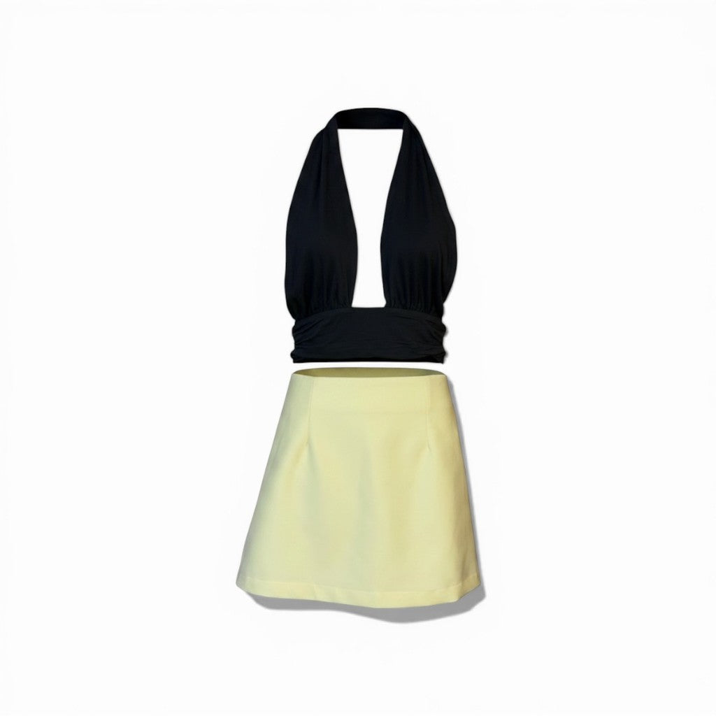 The rewear station One set outfit Low cut top with skirt